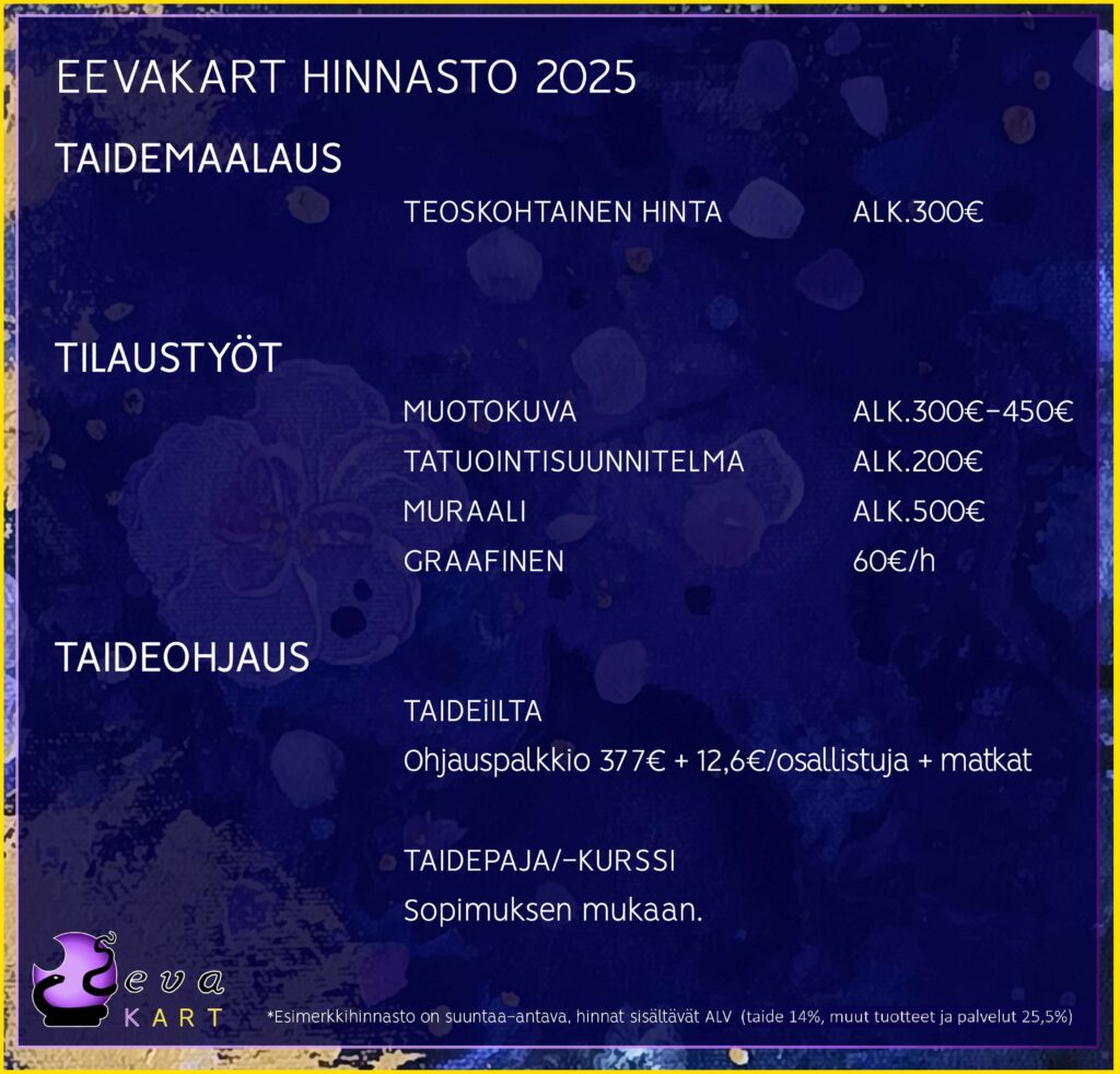 taideosto eevakart hinnasto 2025